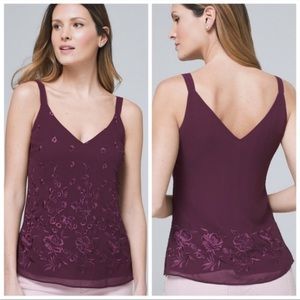 White House Black Market Embroidered Tank size L